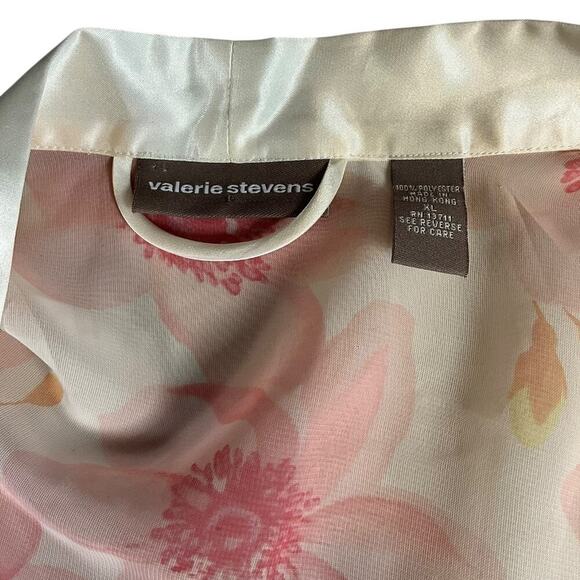 Valerie Stevens Floral Slip Dress & Robe Set XL Sheer Pink Lounge Nightgown Set - Picture 16 of 16